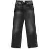 Haikure 'korea' Grey Jeans With Faded Effect And Logo Patch On The Back In Black