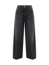 Haikure Black Jeans With Belt Loops And Logo Patch On The Rear In Black