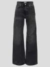 Haikure 'korea' Grey Jeans With Faded Effect And Logo Patch On The Back In Black