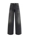 Haikure Loose Fit Denim Trousers In Black