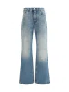 Haikure Wide-leg Denim Trousers Faded Effect In Blue