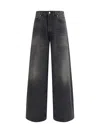Haikure Loose Fit Denim Trousers In Black