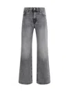 Haikure Straight Leg Trousers With Belt Loops In Gray
