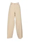 Haikure Wide Leg Trousers With Rivet Accents In Nude