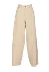 Haikure Wide Leg Trousers With Rivet Accents In Nude