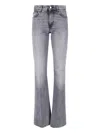 Haikure Straight Leg Trousers With Belt Loops In Gray