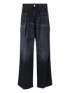 Haikure Black Jeans With Belt Loops And Logo Patch On The Rear