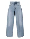 Haikure Straight Leg Trousers Belt Loops In Blue