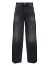 Haikure High-waisted Wide-leg Jeans With Vintage Faded Finish In Black