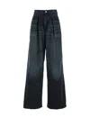 Haikure Black Jeans With Belt Loops And Logo Patch On The Rear In Black