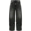 Haikure Cuff-detail Jeans In Black