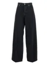 Haikure Wide-leg Jeans With High Waist And Leather Label In Black