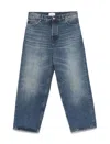 Haikure Mid Blue Trousers With Faded Effect In Blue