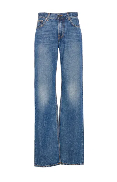 Haikure Straight Fit Trousers Five-pocket Design In Blue