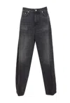 Haikure Wide Leg Five Pocket Trousers With Patch In Black