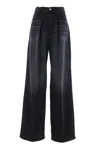 Haikure Black Jeans With Belt Loops And Logo Patch On The Rear In Blue