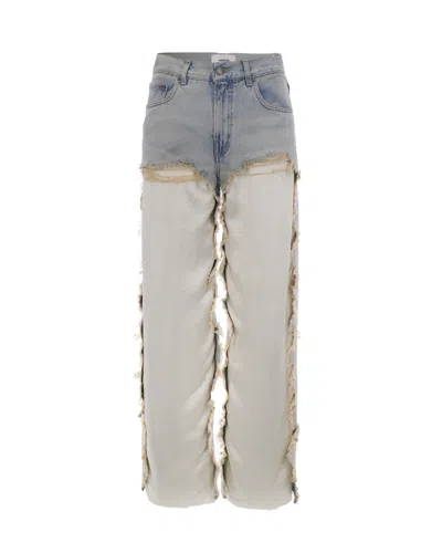 Haikure Bonnie Mid Rise Loose Fit Straight Jeans In Dusty Blue