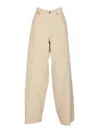 Haikure Wide Leg Trousers With Rivet Accents In Neutral