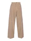 Haikure Corduroy Fabric Wide Fit Trousers In Neutral