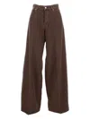 Haikure Wide-leg High Waist Trousers In Brown