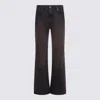 Haikure Flared Leg Trousers With Belt Loops In Brown