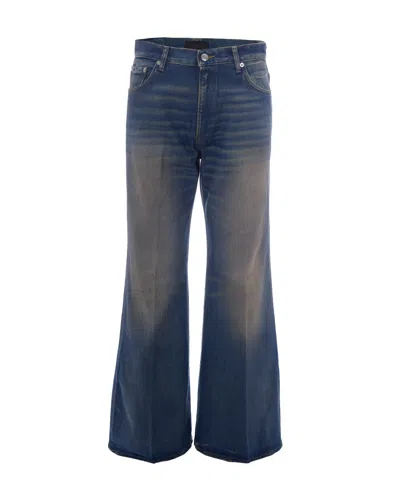 Haikure Flared Cotton Jeans In Blue