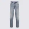 Haikure Blue Cotton Denim Jeans In Blue