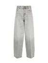 Haikure Wide Washed Effect Jeans With Belt Loops In Grey