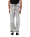 Haikure Light Grey Straight Leg Faded Jeans In Grey