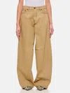 Haikure Camel Wide-leg Overdyed Camel Jeans In Beige