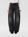 Haikure 'korea' Grey Jeans With Faded Effect And Logo Patch On The Back In Cotton Woman In Black
