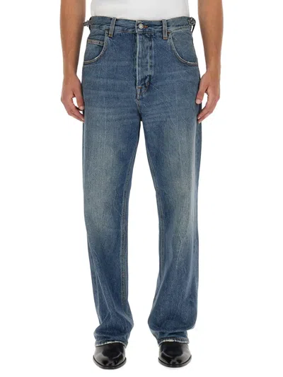 Haikure Cotton Jeans With Back Logo Patch In Blue
