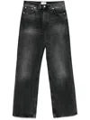 Haikure 'korea' Grey Jeans With Faded Effect And Logo Patch On The Back