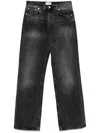Haikure 'korea' Grey Jeans With Faded Effect And Logo Patch On The Back In Black