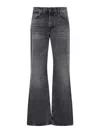 Haikure 'korea' Grey Jeans With Faded Effect And Logo Patch On The Back In Black