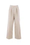 Haikure Candy Cotton Mid-rise Wide-leg Pants In Sandshell