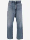 Haikure Contrast-stitching Cotton Jeans In Blue