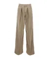 Haikure Candy Pleated Stretch Low-rise Wide-leg Jeans In Brown