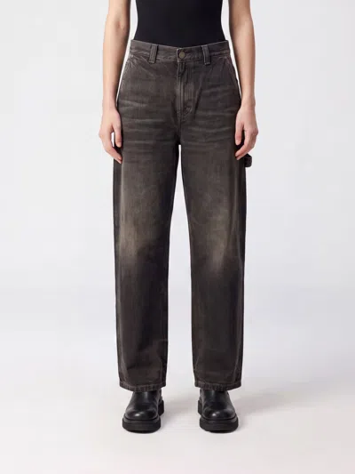 Haikure Washed Boyfriend Zip Jeans With Loose Straight Leg In Vintahe Black