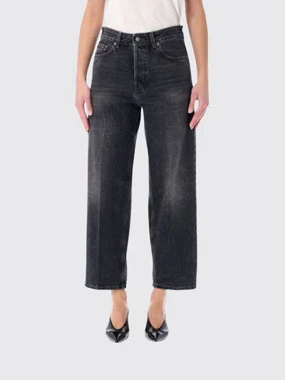 Haikure 'korea' Grey Jeans With Faded Effect And Logo Patch On The Back In Cotton Woman In Black