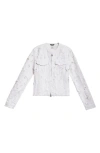 Haikure White Jacket With Rips In Sandshell