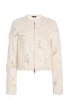 Haikure Jena Bull Destroyed Denim Jacket In White