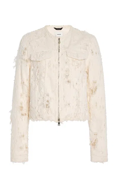 Haikure Jena Bull Destroyed Denim Jacket In White
