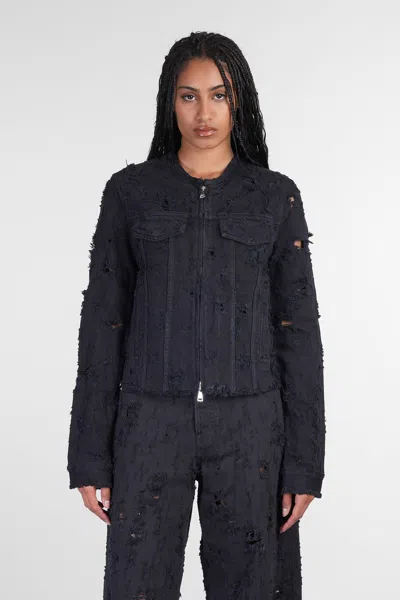 Haikure Jena Denim Jackets In Petroleum Cotton In Black