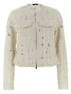 Haikure White Jacket With Rips In Sandshell