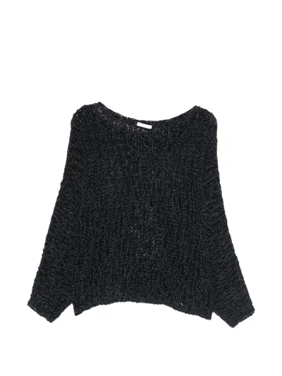 Haikure Jenna Open-knit Sweater In Black