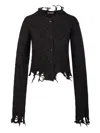 Haikure Jill Distressed Cropped Long Sleeves In Black