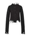 Haikure Jill Distressed Cropped Long Sleeves In Black
