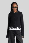 Haikure Jill Sweater With Long Sleeves And Distressed Edges In Black