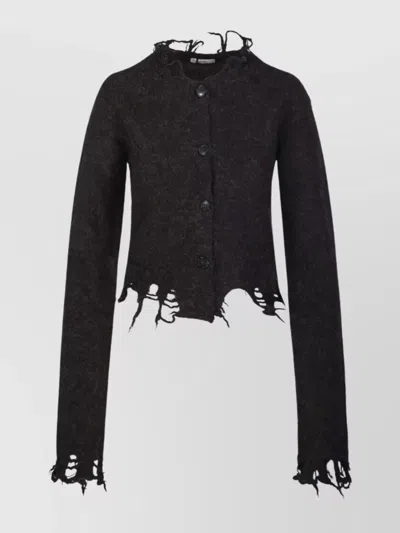 Haikure Jill Distressed Cropped Long Sleeves In Brown